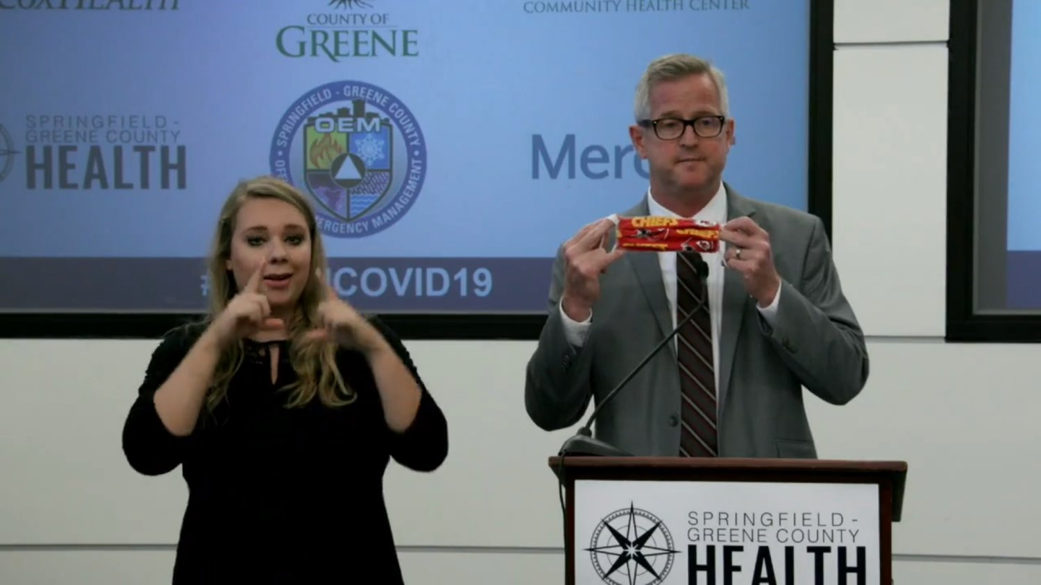Springfield-Greene County Health Department Director Clay Goddard on Friday encourages the use of face masks in public settings.